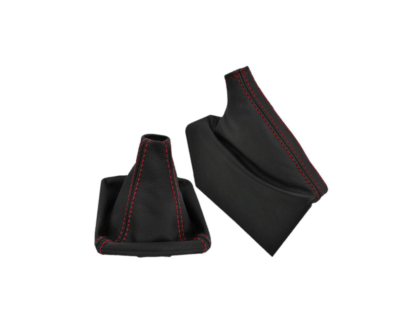 For 2003-2010 Subaru Legacy Outback Genuine Leather Parking Brake & Shift Boot Cover Set-11